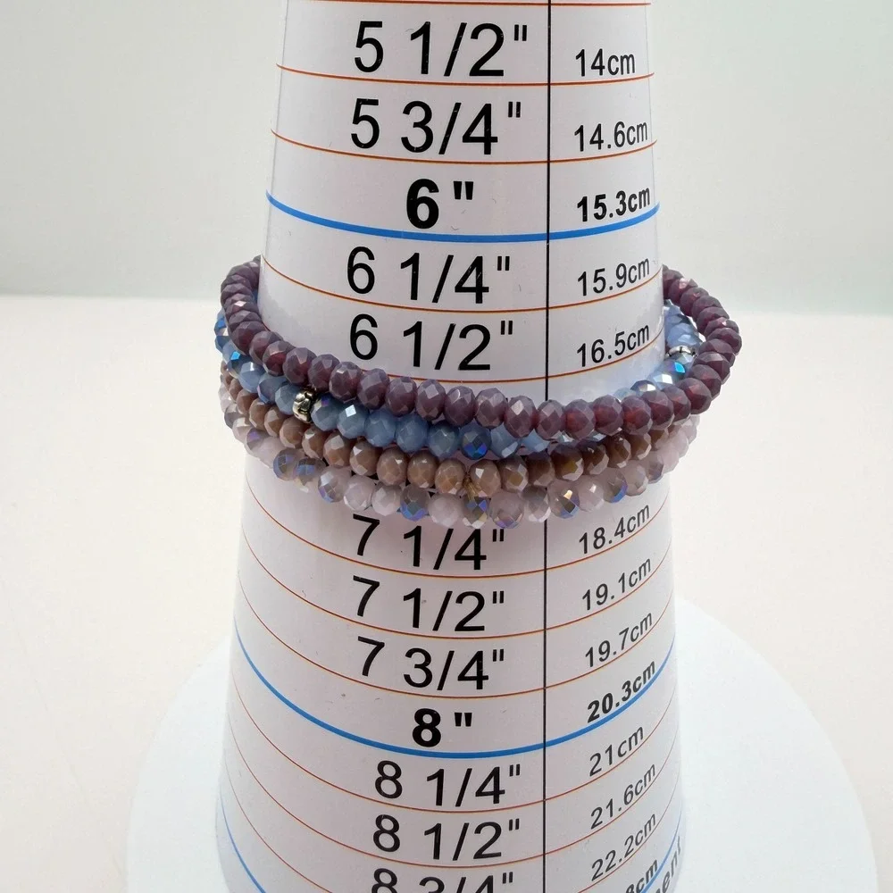Vintage 90s Iridescent Beaded Bracelet Set Boho Women's‎ Classic Fashion Jewelry